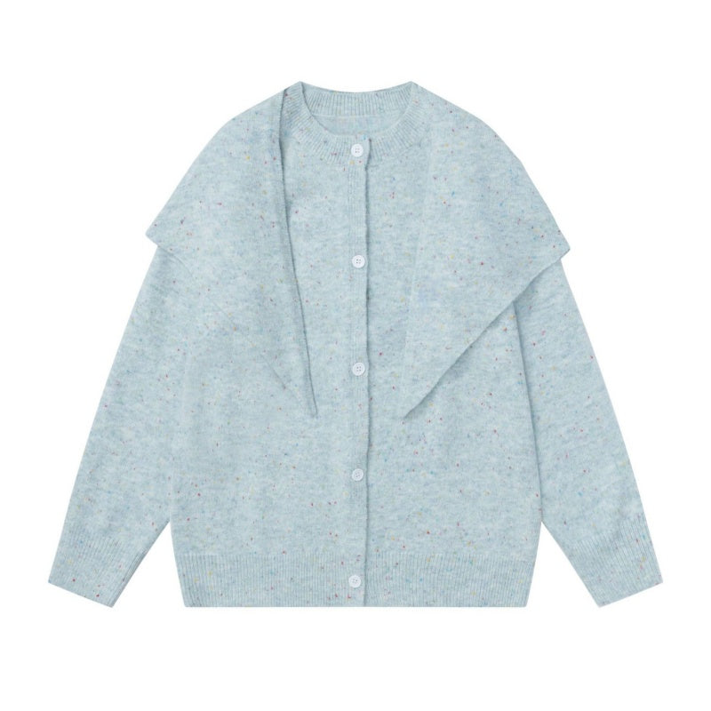 Everyday Wear Soft Blue Shawl Sweater