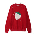 Trendy Creative Strawberry Knit Sweater