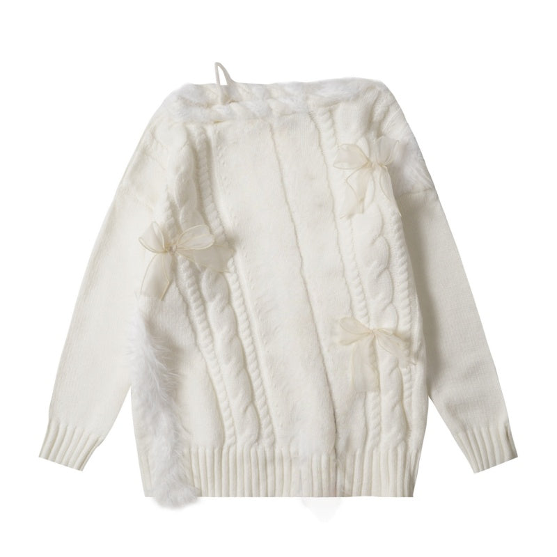 Modern Off-Shoulder Mohair Sweater