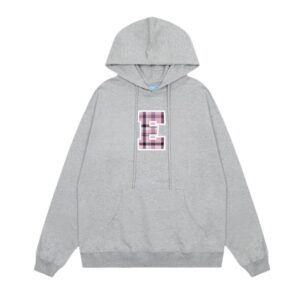 Stylish Grey Letter E Hoodie