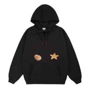 Creative Print Black Casual Hoodie