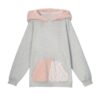 Casual Pink & Grey Patchwork Hoodie