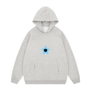 Casual Star Print Grey Hoodie